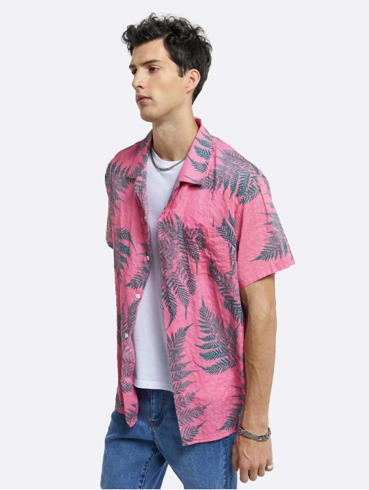 Leaves Printed Pure Cotton Shirt