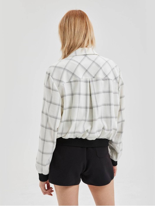 Checkered Relaxed-Fit Jacket