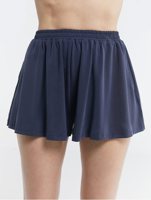 Pleated Stretchy Sweat Shorts