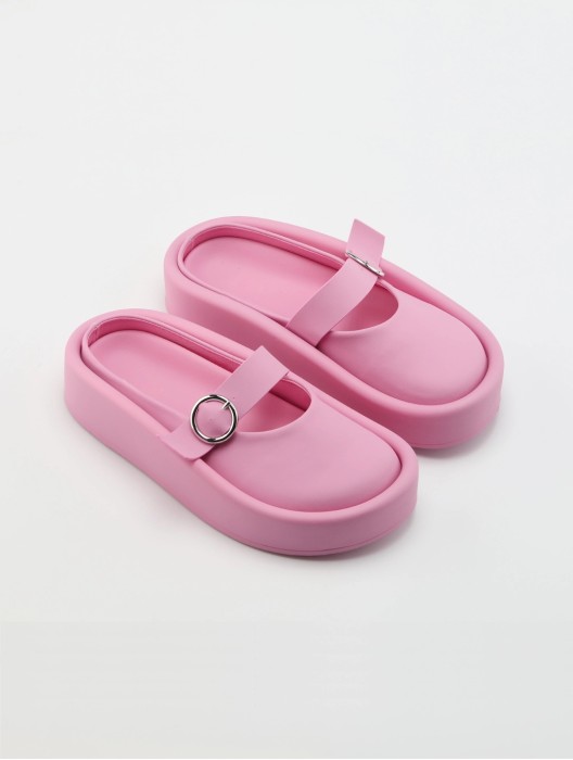 One buckle thick-soled slippers