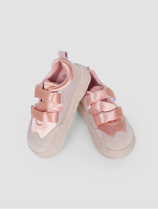 Silky Patchwork Chunky Sneakers